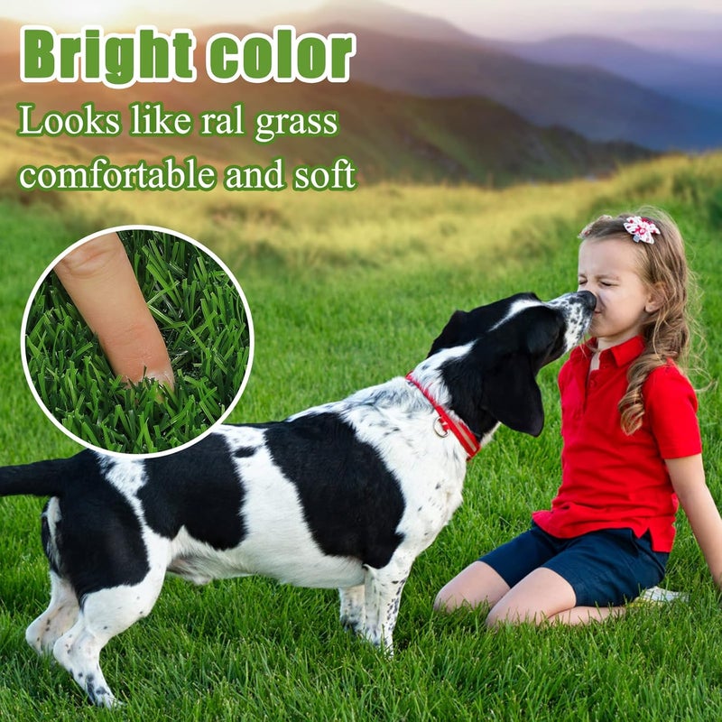 Bsmathom Artificial Grass Rug Indoor Outdoor Rug, 3x5Ft Dog Grass Mat with Drainage Holes, Synthetic Artificial Grass Turf Fake Grass Rug for Balcony Garden Lawn Landscape, 3x5Ft - Image 5